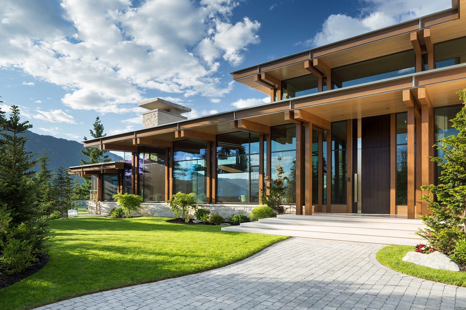 Ski chalet with steel windows