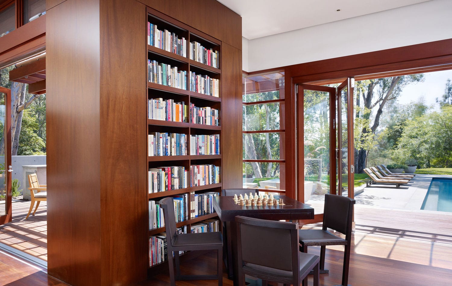 Wood and glass bifold doors