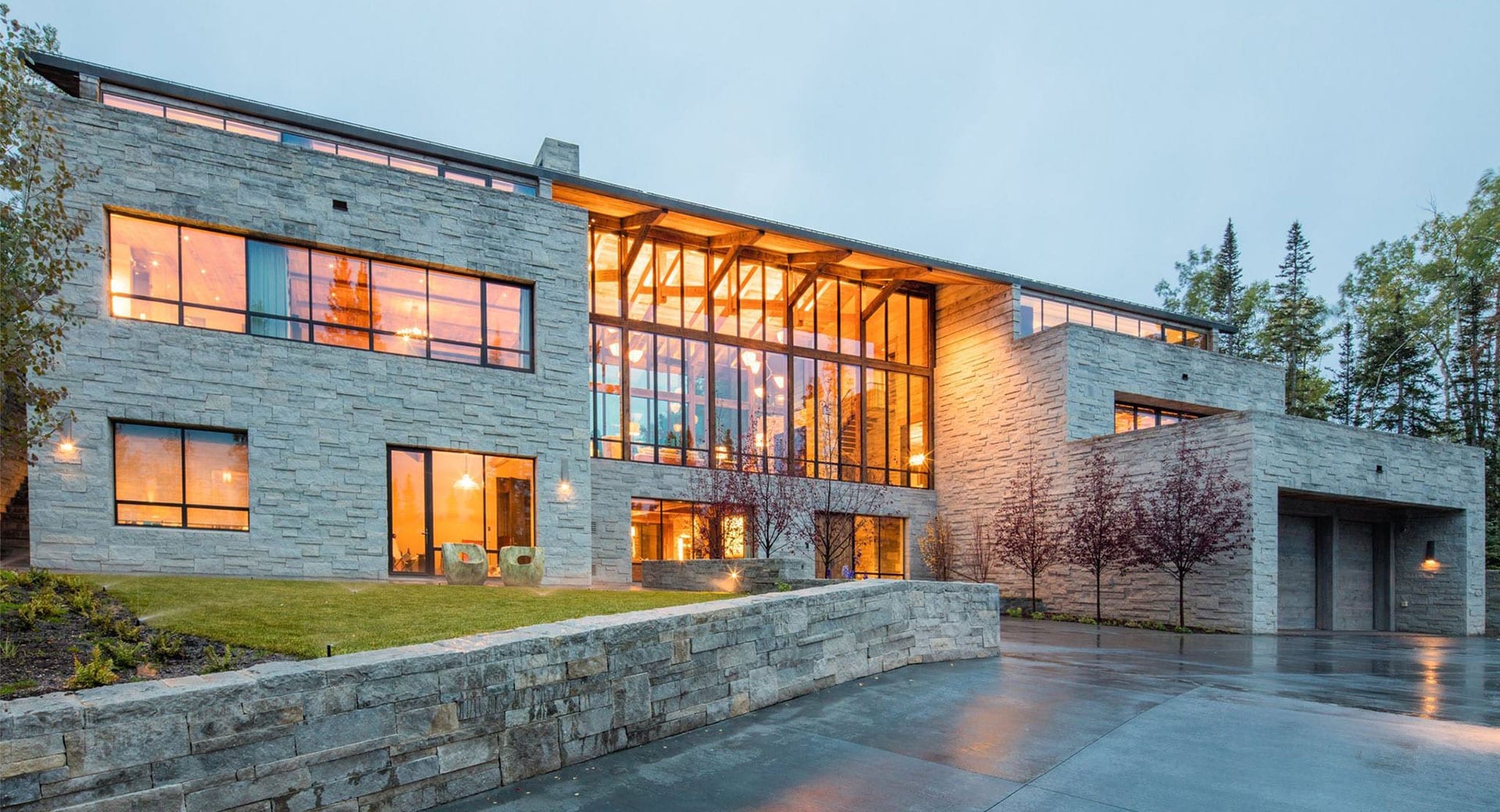 Bronze windows in Telluride home