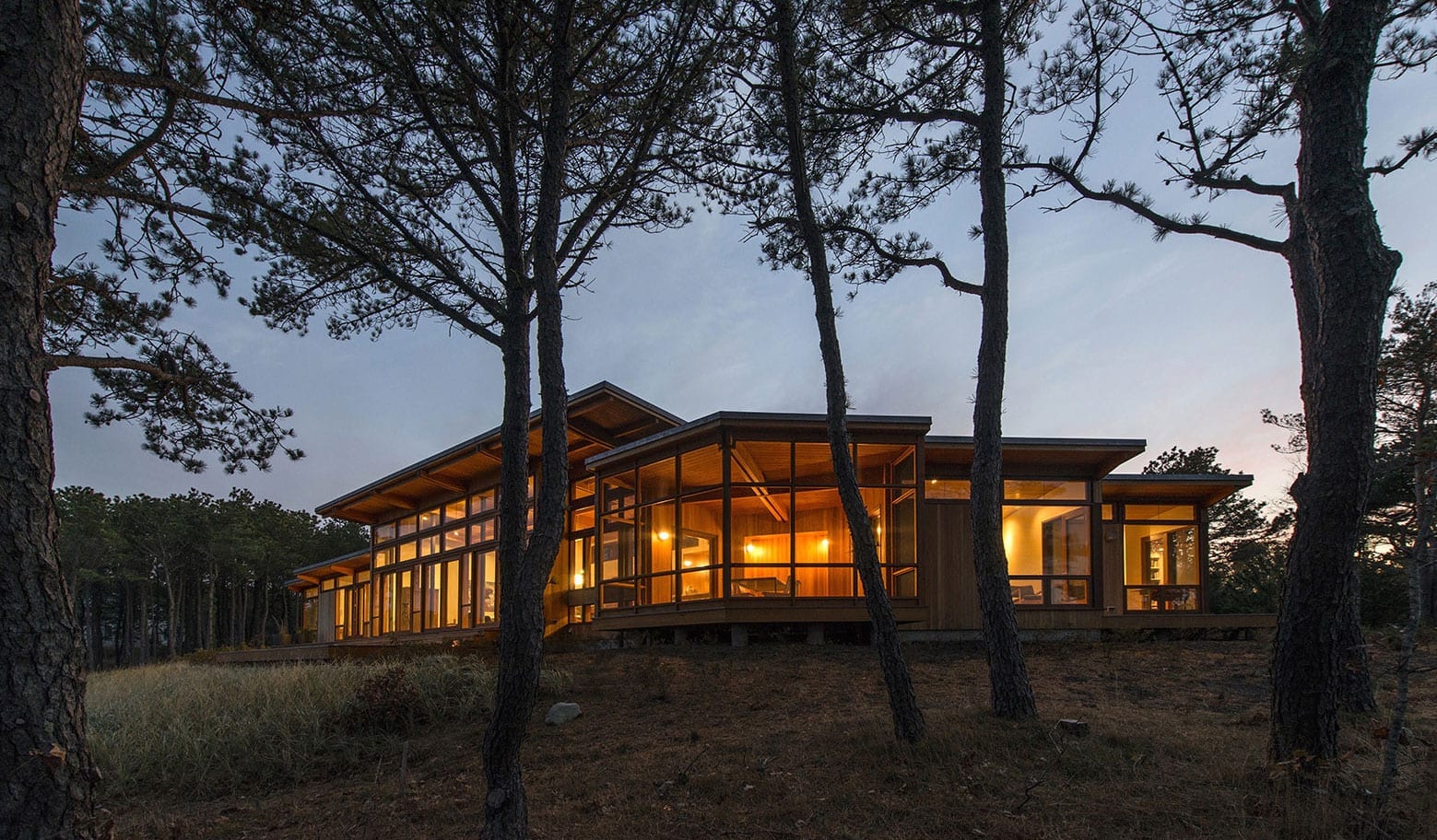 Custom wood windows in modern home