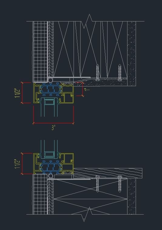 Reynaers Aluminum Lift and Slide sectional detail